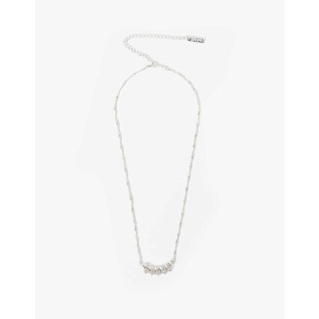 Collar Con Charm De Cubic Zirconia Plateado