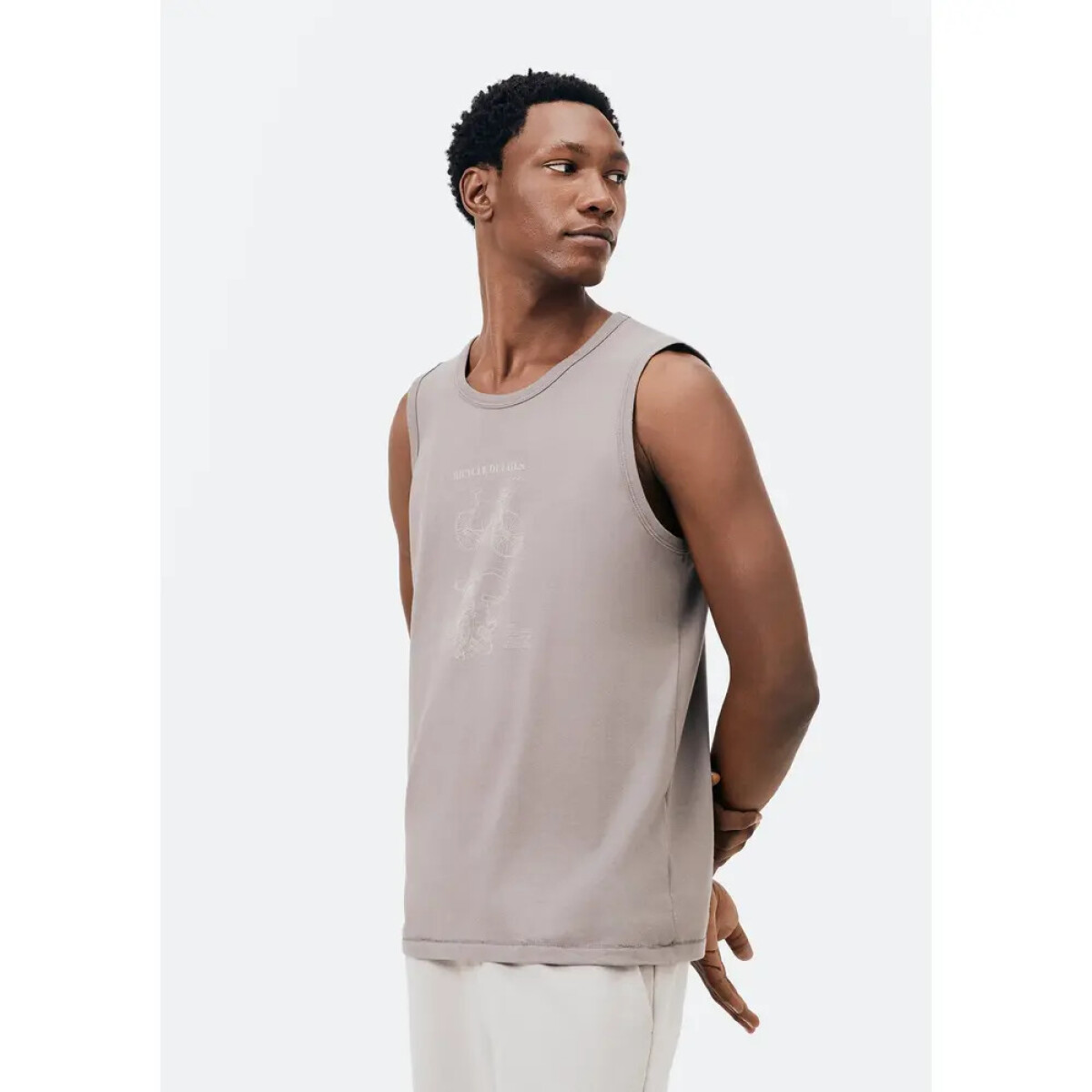 CAMISETA REGATA MASC - BEGE 