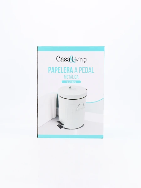 PAPELERA 5 LT CON PEDAL VERDE