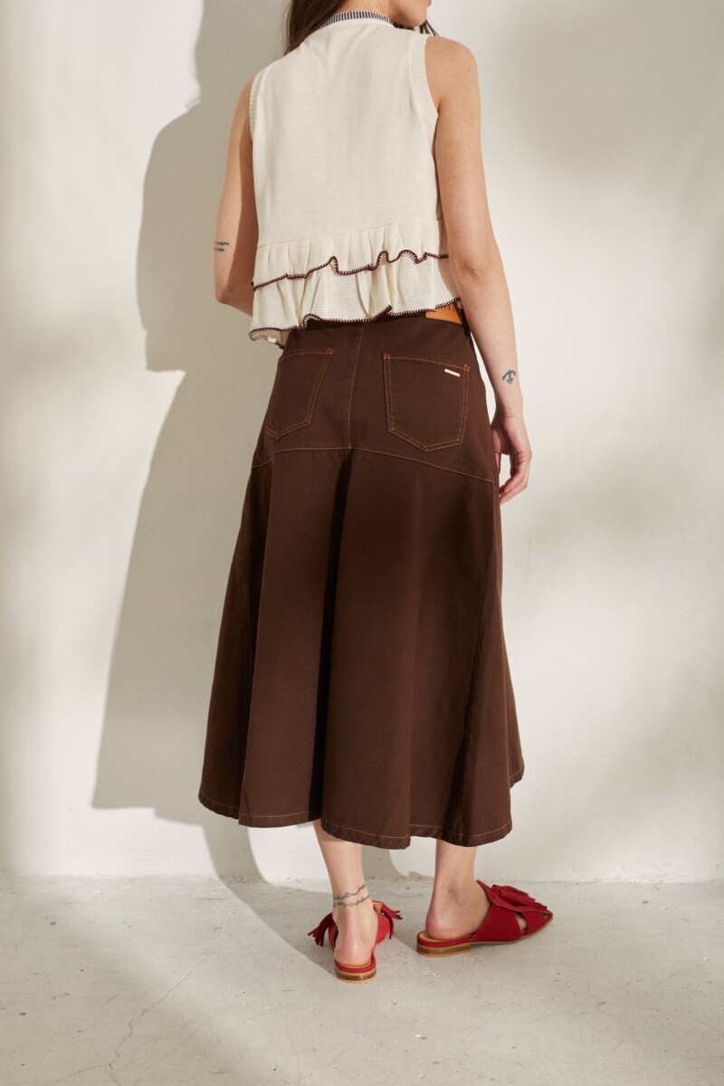 FALDA POMELA DENIM Chocolate