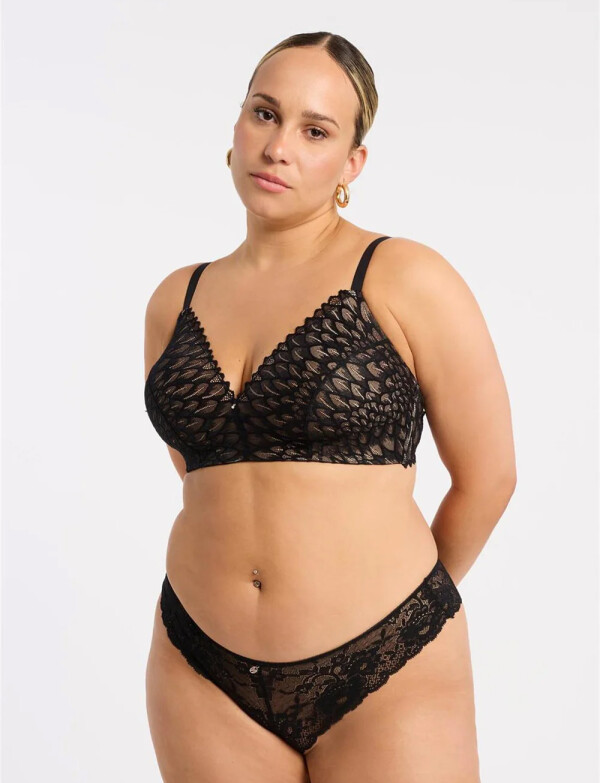 Bra Sin Aro Encaje NEGRO/BEIGE