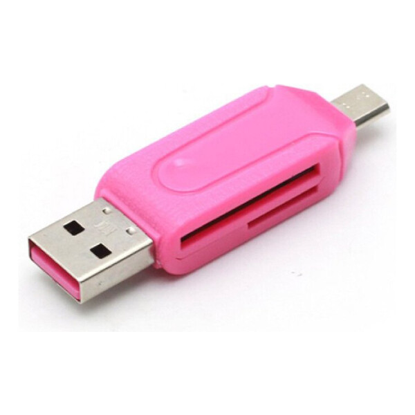 Lector Adaptador Otg Usb Memoria Múltiple Micro Sd 2 En 1 Variante Color Rosado