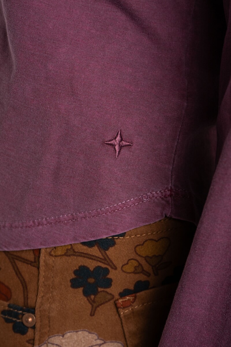 Remera Algodon Lavado Burdeos