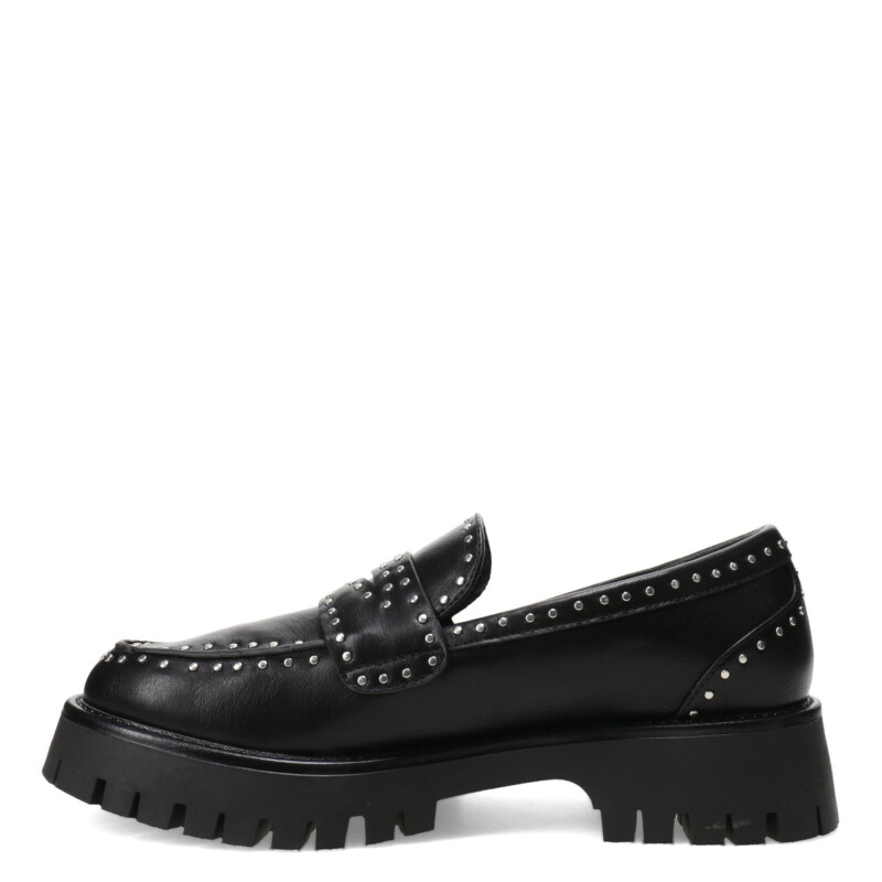 Zapatos de Mujer Miss Carol mocasin KANU con tachas Negro - Plateado
