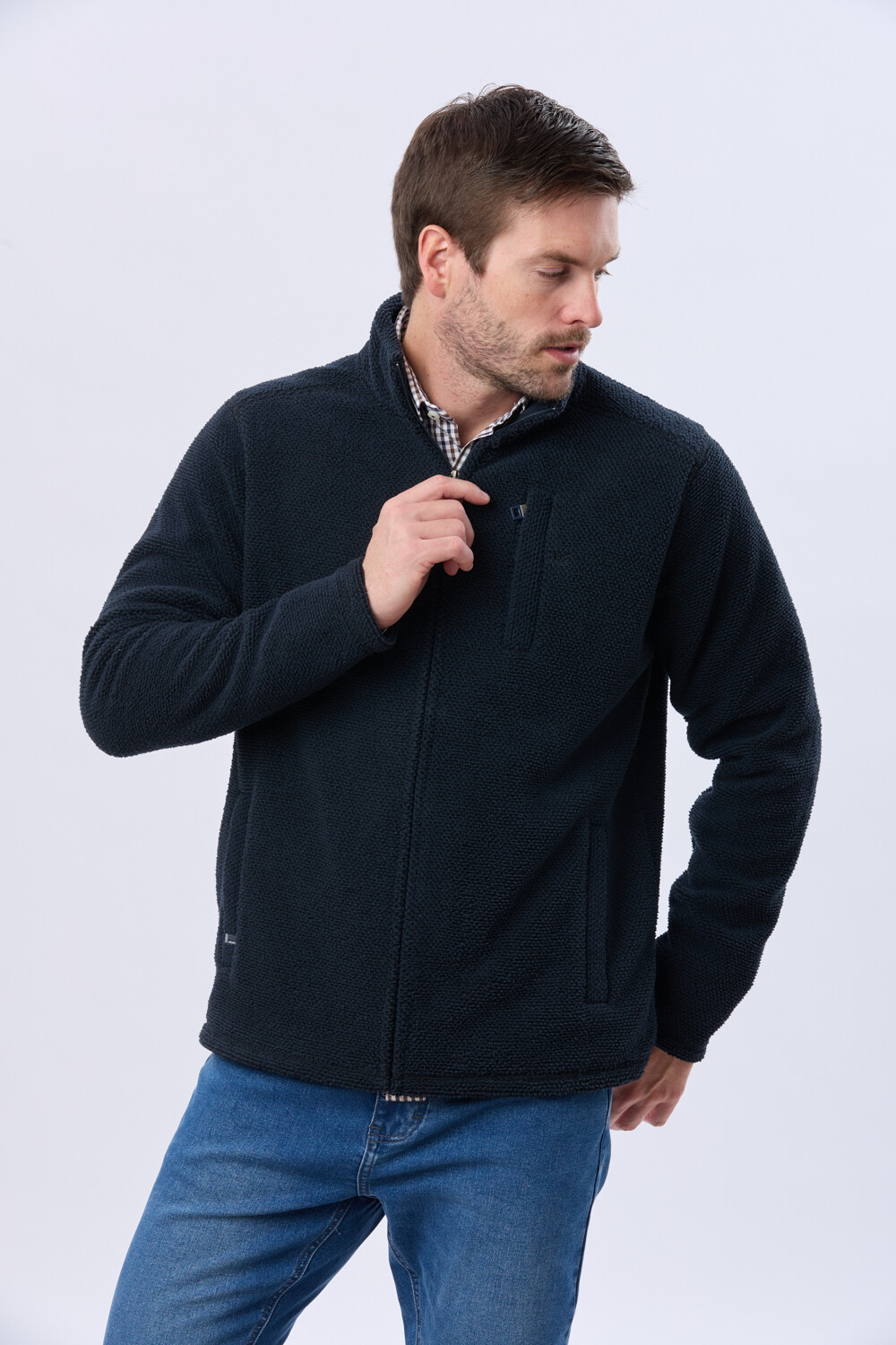 CAMPERA POLAR TEXTURADO GRUESO Azul