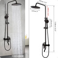 Barral De Ducha Con Teléfono de Ducha Cabezal Brazo Manguera y Monocomando Acero inoxidable Negro Barral De Ducha Con Teléfono de Ducha Cabezal Brazo Manguera y Monocomando Acero inoxidable Negro