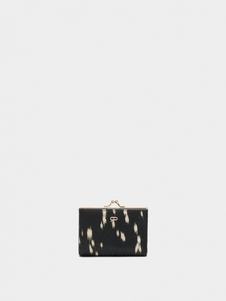 Cartera De Piel Estampado Animal negro
