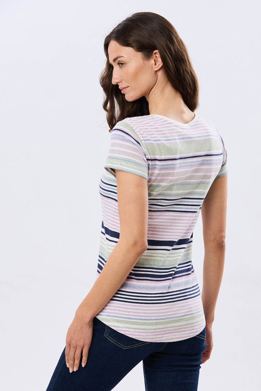 REMERA RAYADA DE ALGODÓN Blanco
