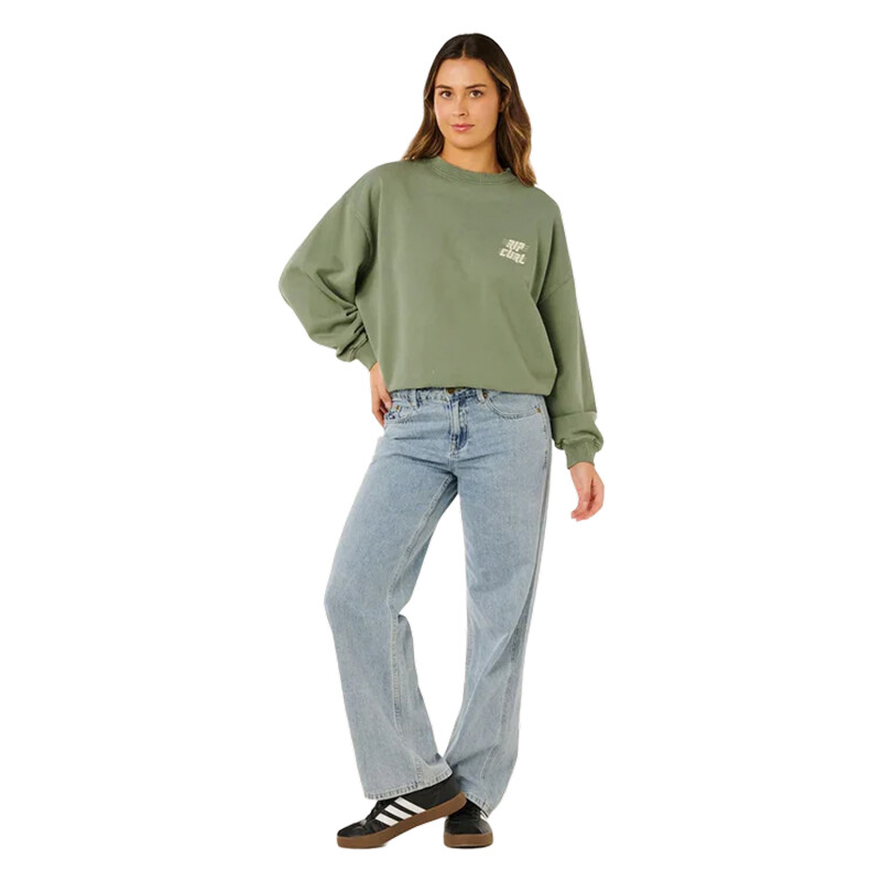 Buzo Rip Curl Sports Dept Drop Shoulder Crew - Verde Buzo Rip Curl Sports Dept Drop Shoulder Crew - Verde