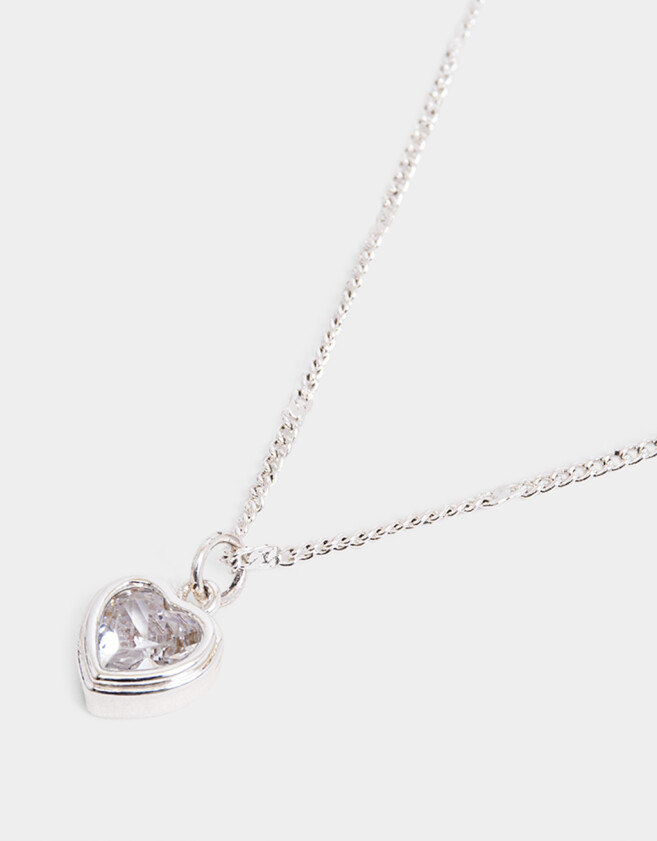 Cadena Corta con Dije Con cubic zirconia Collar Con Dije Con Cubic Zirconia - Plateado