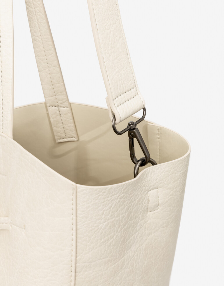 Shopper Shopper Con Bolso - Blanco Crudo