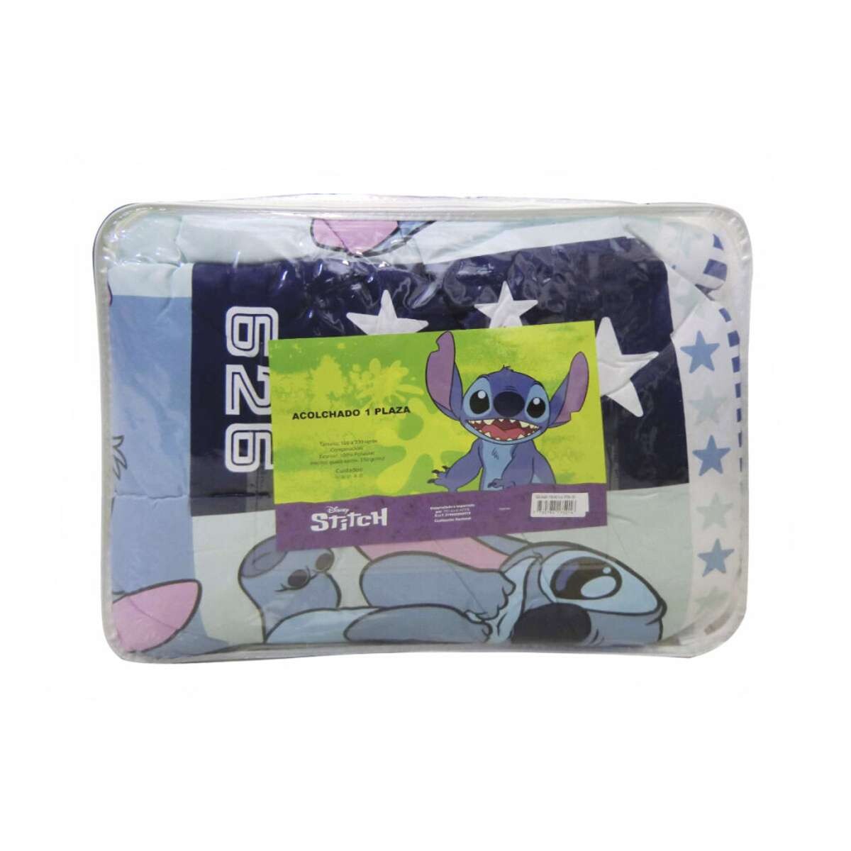 Acolchado Infantil Stitch 1 Plaza 100% Microfibra - Stitch 