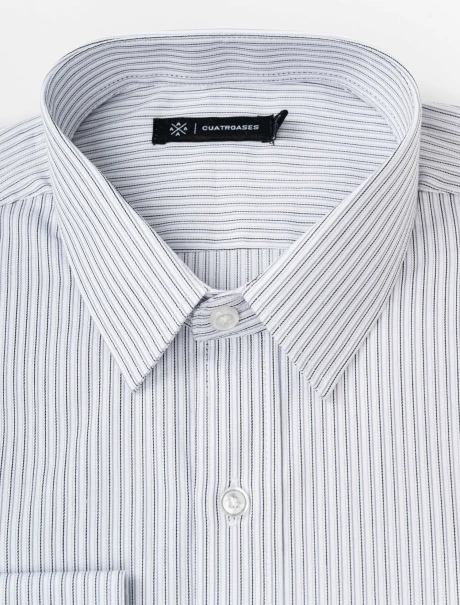 Camisa m/l fantasía gris