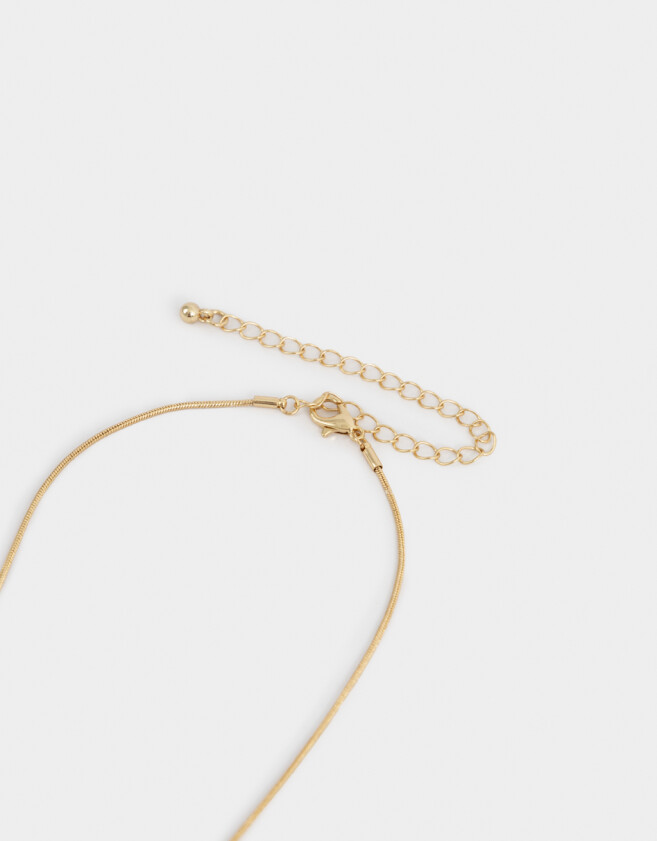 Bijouterie Set Bañada en Oro Set De Cadena Y Aros Bañado En Oro - Dorado