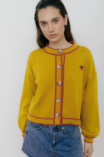 CARDIGAN TERRO LIMA Mostaza