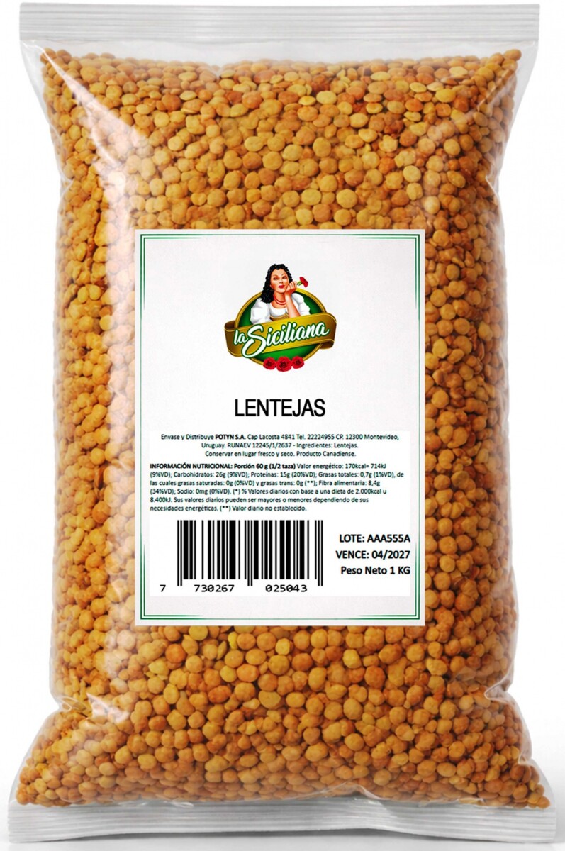 LENTEJAN LA SICILIANA PAQ. 1K 