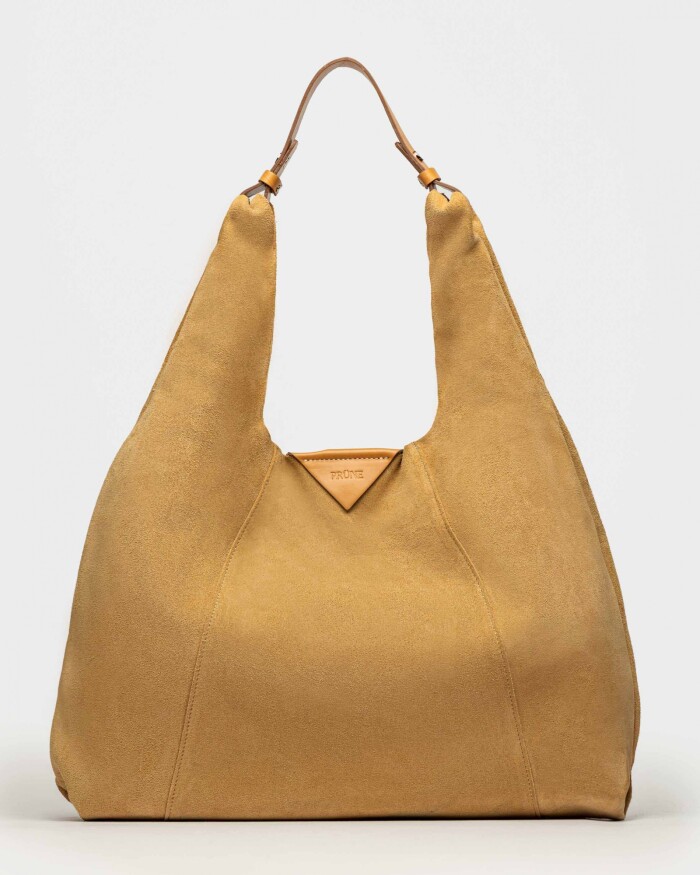 Bolso The Shopping en cuero gamuza Sand
