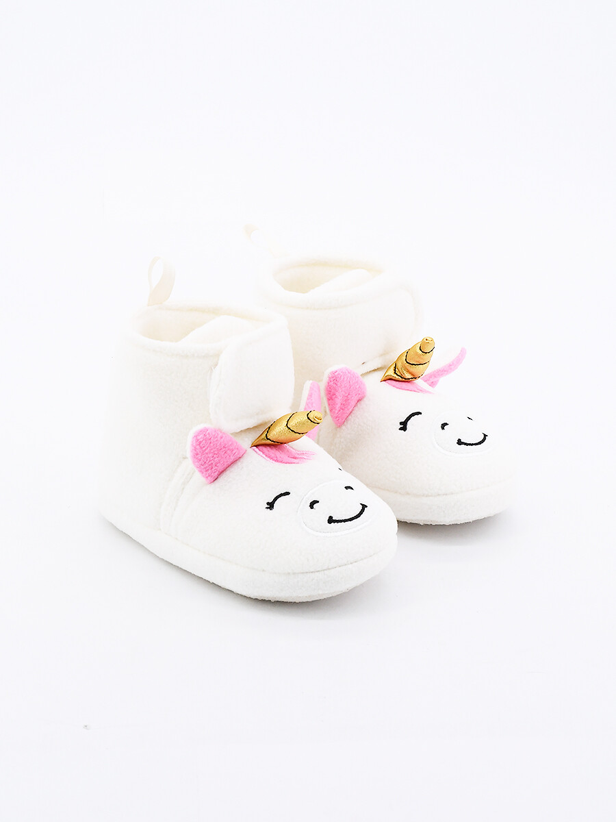 PANTUFLA INFANTIL UNICORNIO - CRUDO 
