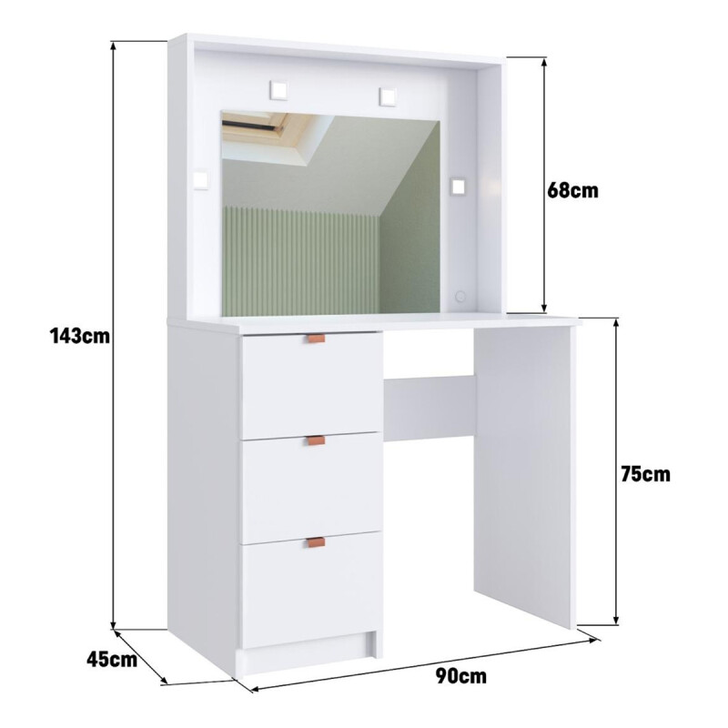 Tocador Peinador Con Espejo Escritorio Maquillaje Peluquería Color Blanco Tocador Peinador Con Espejo Escritorio Maquillaje Peluquería Color Blanco