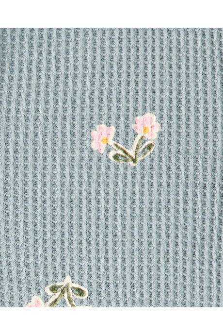 Vestido de algodón térmico, escalonado, diseño floral Sin color