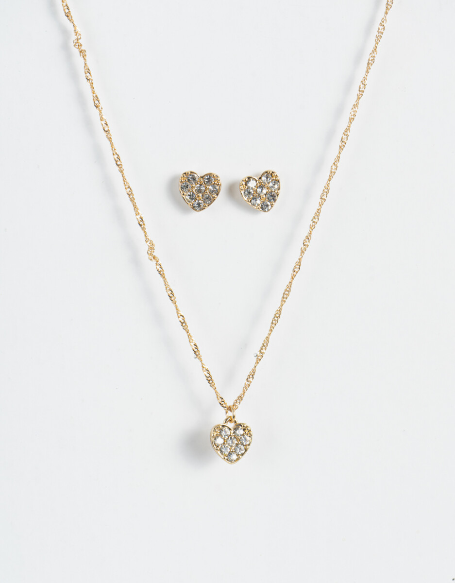 Set De Collar Y Aros Con Strass 