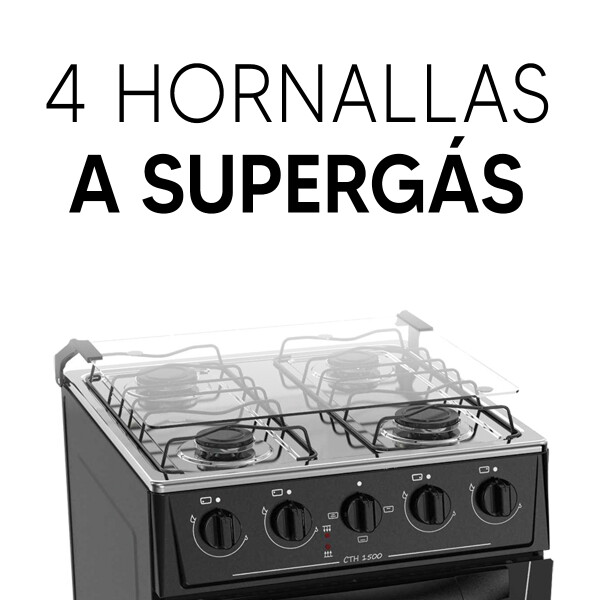 Cocina Thompson Cth 1500 COCINA THOMPSON COMBINADA CTH1500 NEGRO