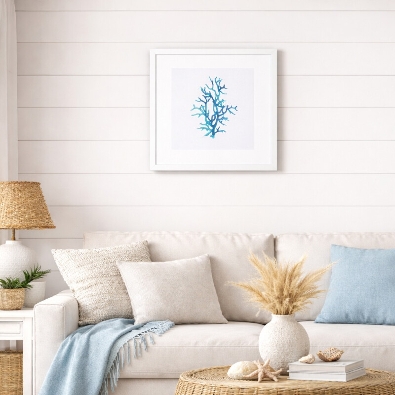 Cuadro Decorativo con Marco Blanco 40x40 NAT-10B