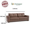 SOFA 100% CUERO - MODELO DOMINI - 4 CUERPOS - AVELLANA OPACO SOFA 100% CUERO - MODELO DOMINI - 4 CUERPOS - AVELLANA OPACO