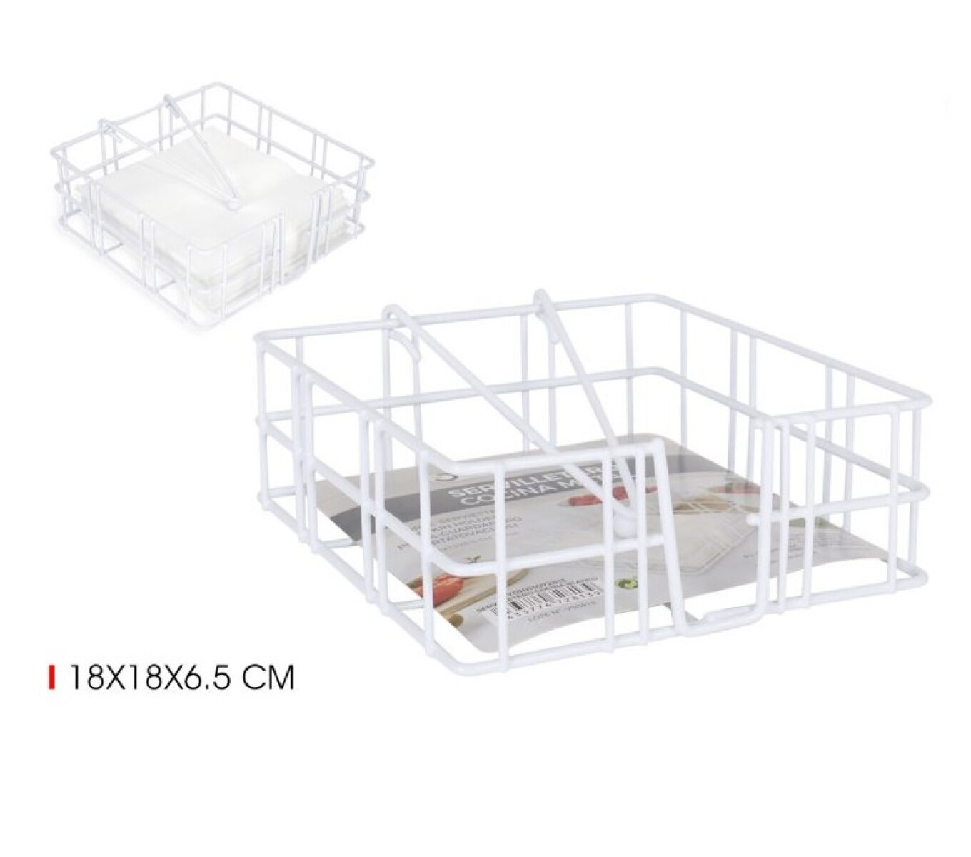 Servilletero de Mesa Confortime Metálico Blanco 18x18 cm 