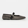 Ballerina Bright en efecto cuero Negro