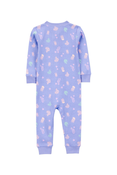 Pijama una pieza de algodón, diseño marino Sin color