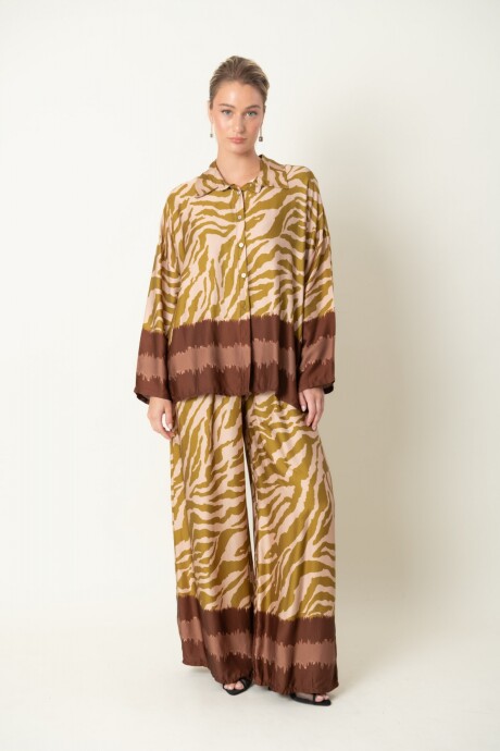 CAMISA OJO DE TIGRE Aceituna
