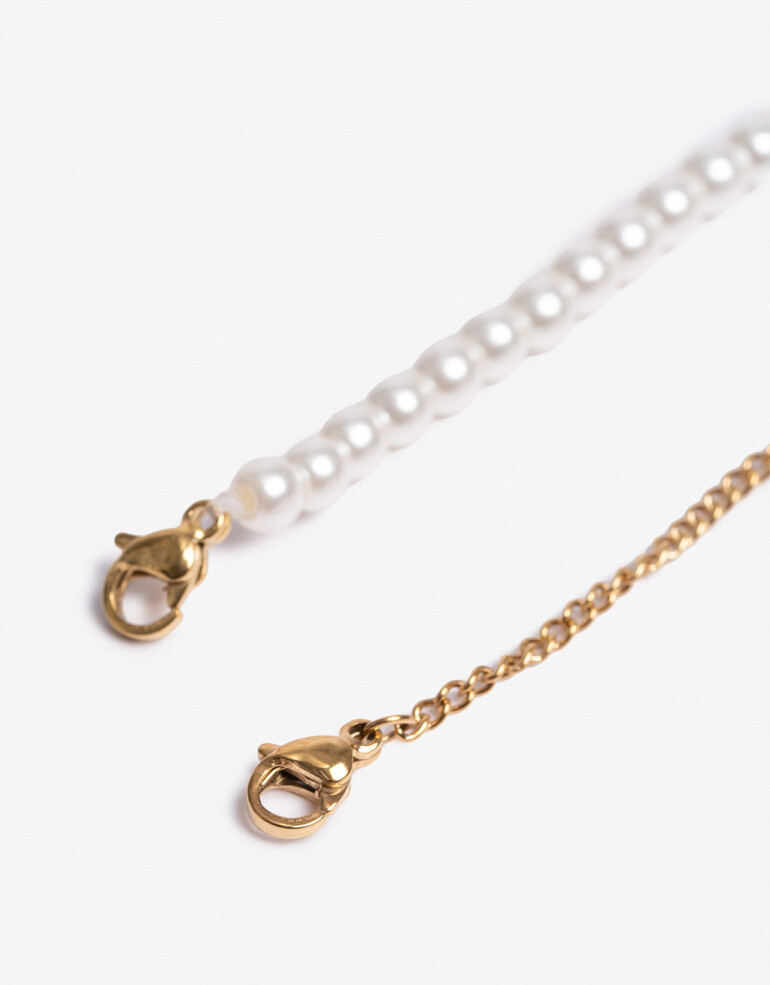 Pulseras Flexibles Sets Perlas Set De Pulseras Flexibles Acero - Dorado