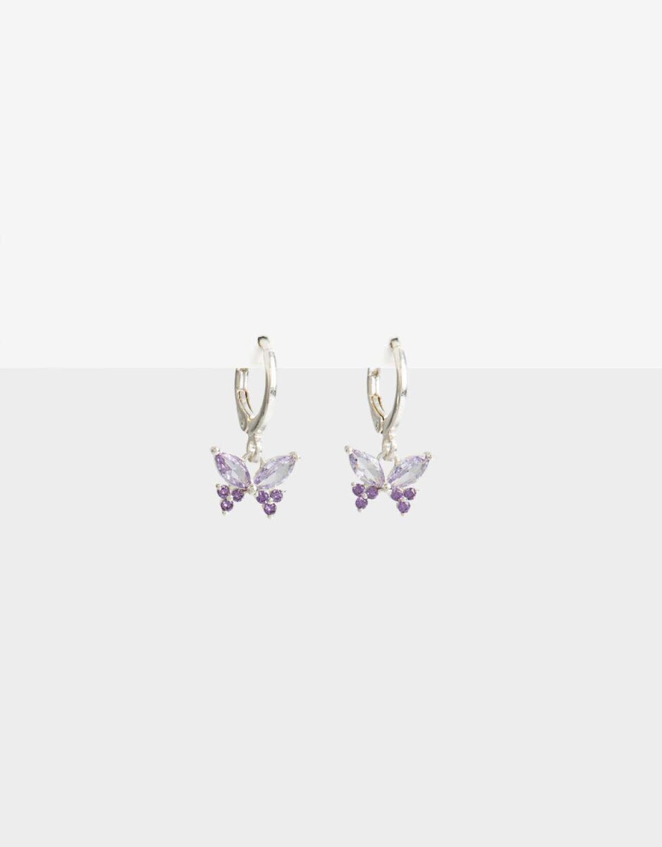 Aros Argollas Cubic zirconia - Plateado 