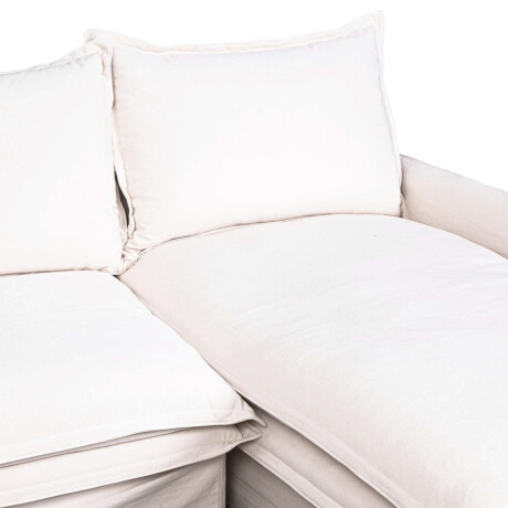 SOFA C/CHAISE 4 CUERPOS TELA BLANCO ALASKA