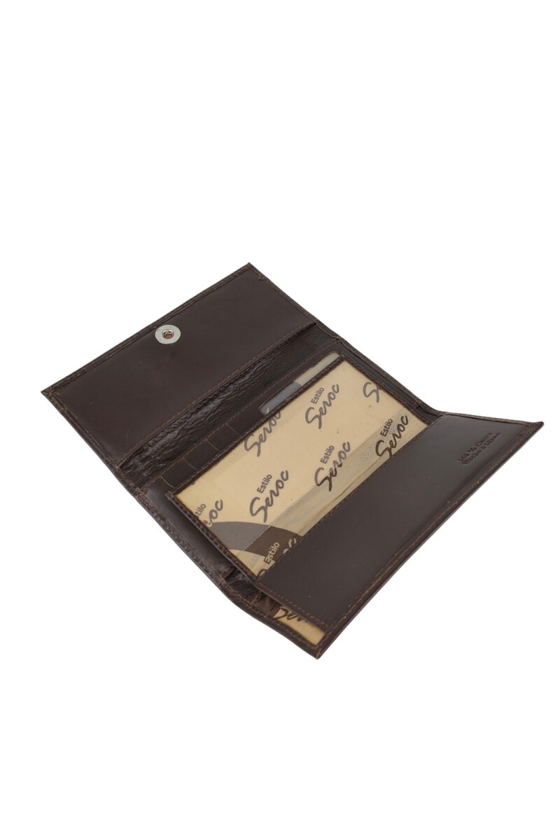 Elegante Billetera de Dama Trifold | Cuero Auténtico y Máxima Capacidad de Organización Marrón