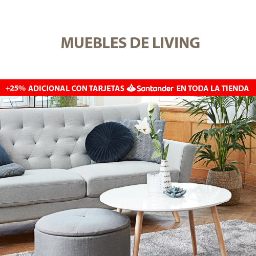 Muebles de living + 25% OFF con Santander