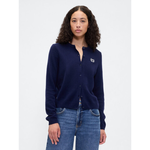 FRCH LOGO CASHSOFT CREW CARDI NAVY UNIFORM