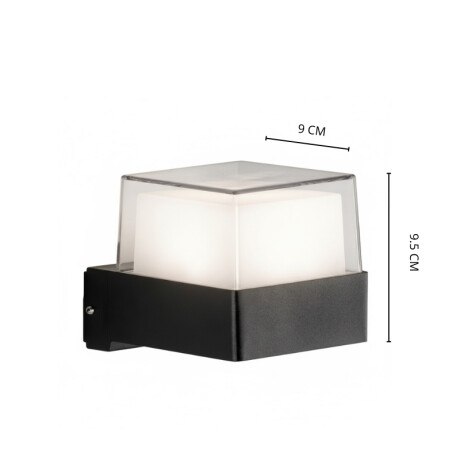 ARTEFACTO EXTEIOR MENFI PARA ADOSAR EN PARED UNIDIRECCIONAL 5W Aplique LED Exterior Menfi Unidireccional 5W Negro