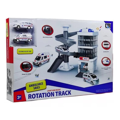 Juego de juguetes con pista de rotación de ambulancia Juego de juguetes con pista de rotación de ambulancia
