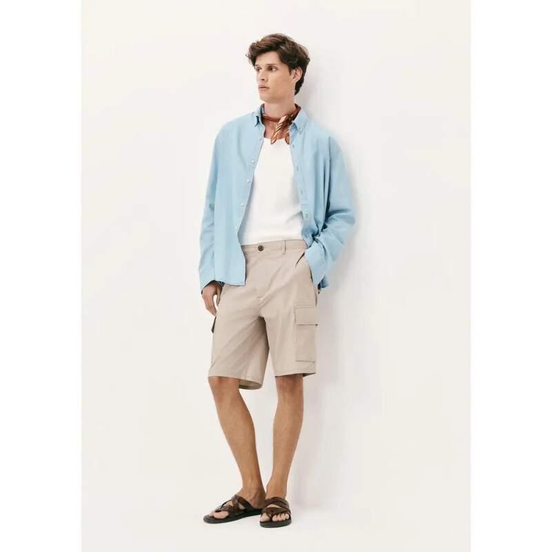 BERMUDA MASC MARROM CLARO