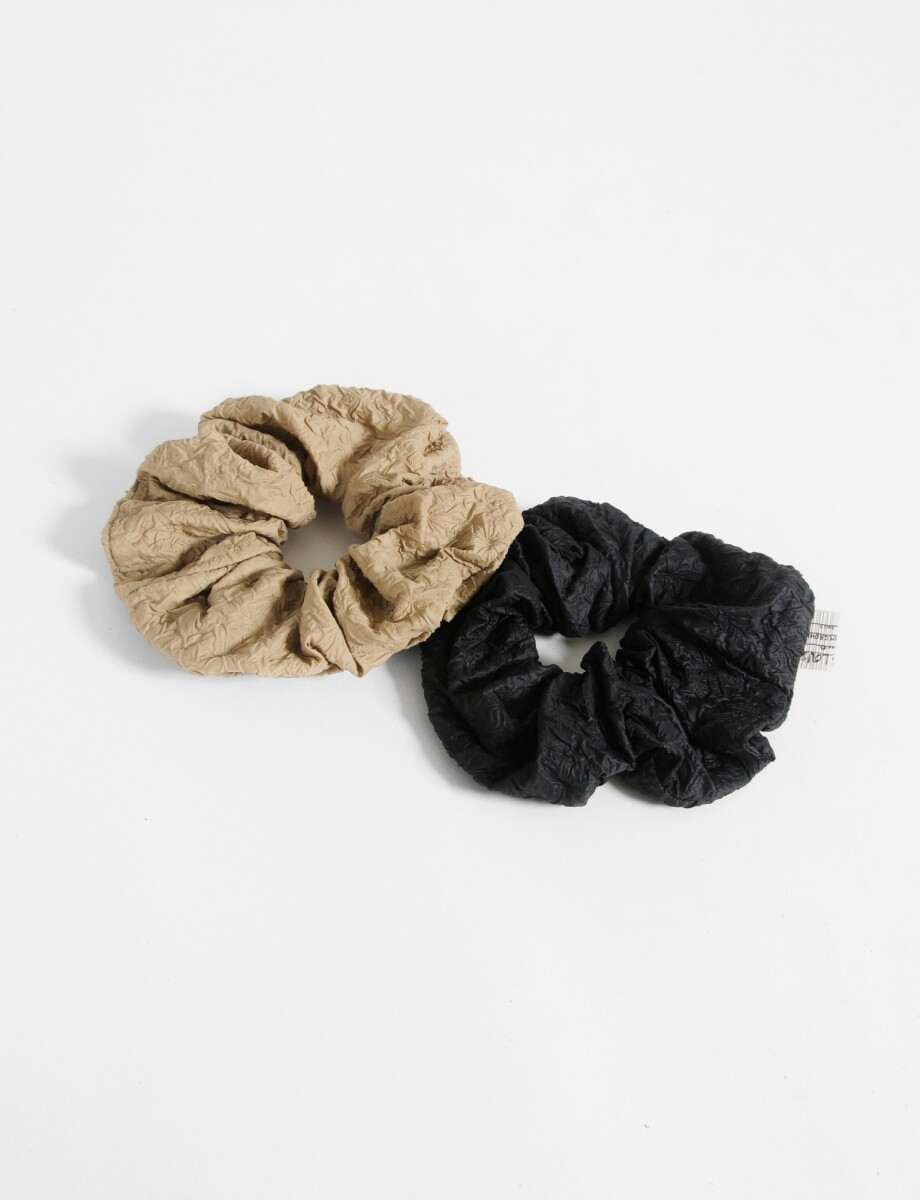 Set scrunchies textura - negro 