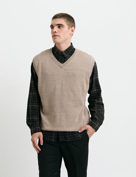 470885 CHALECO HARRINGTON LABEL Tostado