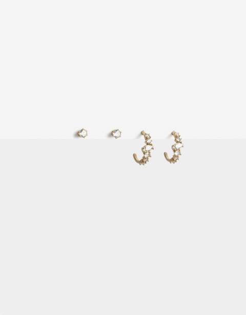 Aros Sets Cubic zirconia Set De Aros Cubic Dorado - Dorado