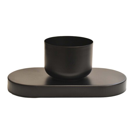 Centro de Mesa Orbital Oval en Metal Adorno Decoración Negro