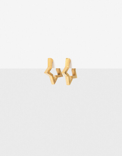 Aros Argollas Metal Aros Argolla De Acero Estrella - Dorado
