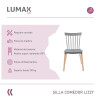 Silla Lizzy Lumax de comedor resistente Gris