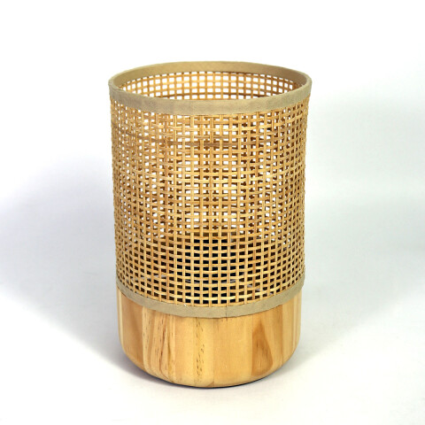 LAMPARA MIMBRE BEIGE P/MESA 15X22CM Unica