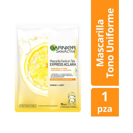 Mascarilla facial Garnier Express Aclara con vitamina C y ácido hialurónico Mascarilla facial Garnier Express Aclara con vitamina C y ácido hialurónico