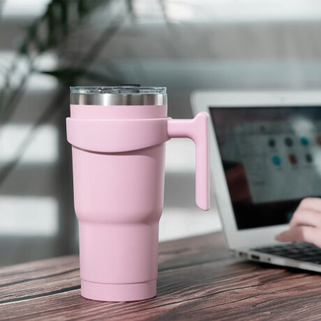 Vaso térmico con tapa y asa rígida 1100 ml Lila